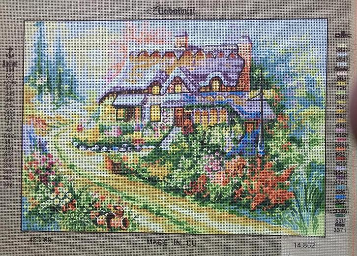 Cado voorbedrukt borduurstramien  landschap 802, Hobby en Vrije tijd, Borduren en Borduurmachines, Nieuw, Patroon, Ophalen of Verzenden