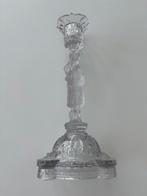 Antieke glazen kandelaar beeltenis Jeanne D’Arc, Ophalen of Verzenden, Glas