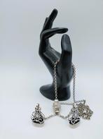 Zilveren heren chatelaine, Fa. Niekerk, Schoonhoven, 43 cm., Antiek en Kunst, Antiek | Goud en Zilver, Verzenden, Zilver