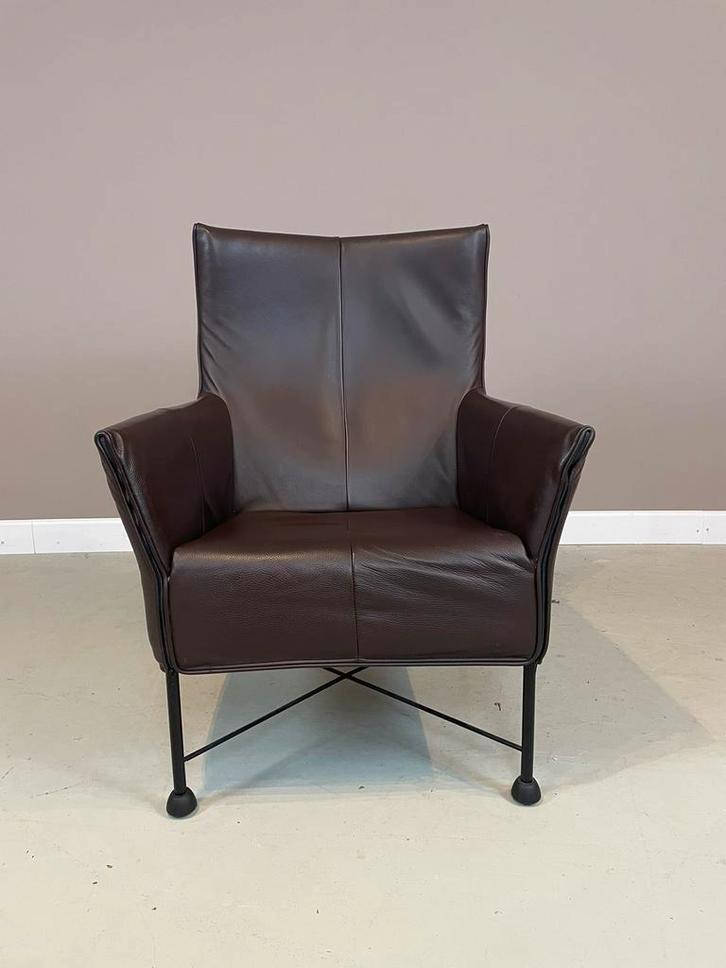 Montis Charly fauteuil Gerard van den Berg ZGAN, Huis en Inrichting, Fauteuils, Zo goed als nieuw, Leer, Metaal, Ophalen