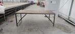 Tiek houten tafel met metalen frame - Zo goed als nieuw!, Ophalen
