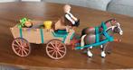 Schleich marktman met paarden en kar, Verzamelen, Speelgoed, Ophalen of Verzenden, Zo goed als nieuw