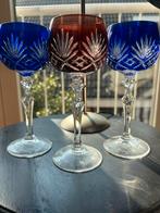 Nachtmann Kristal Wijnglazen - Kobalt & Rood, Antiek en Kunst, Antiek | Glas en Kristal, Ophalen