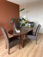 Bruin lederen eetkamerstoelen (4-6), Huis en Inrichting, Ophalen, Gebruikt, Bruin, Leer
