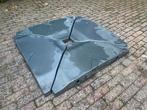 Parasolvoet ballast tegels kunststof grijs, Tuin en Terras, Ophalen, Gebruikt, Minder dan 1 meter, Parasolvoet