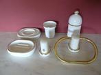 badkameraccessoires 6 delig Italy design Porselein wit goud, Ophalen of Verzenden, Zo goed als nieuw, Wit, Overige typen