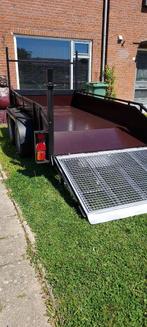 aanhanger met oprij klep--dubbelasser--verzwaarde assen--, Auto diversen, Aanhangers en Bagagewagens, Ophalen of Verzenden, Gebruikt
