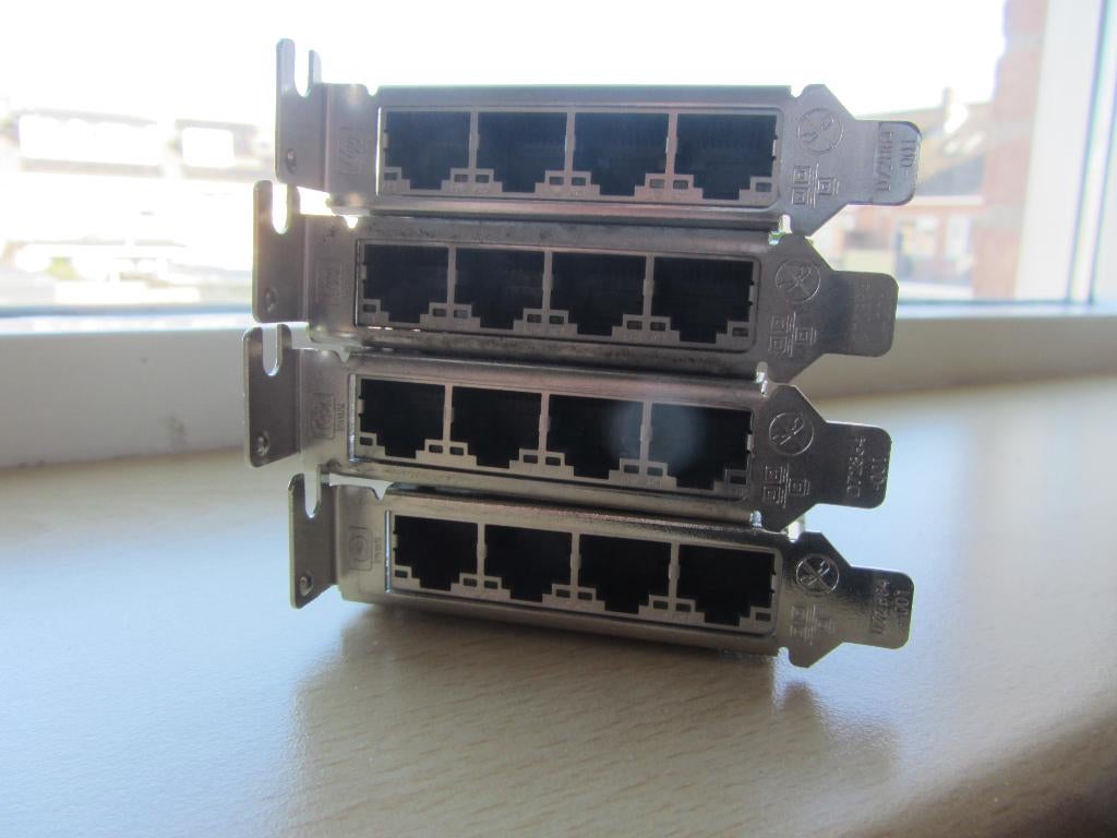 4x HP Quad-Ports RJ-45 1Gbps 10Base-T/100Base-TX/1000Base-T, Ophalen of Verzenden, Zo goed als nieuw, Intern