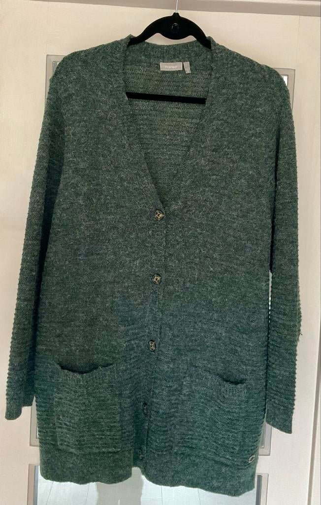 Fransa groen lang vest, maat L, Kleding | Dames, Ophalen of Verzenden, Zo goed als nieuw, Maat 42/44 (L), Groen