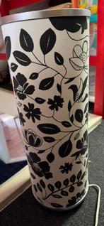 Lamp met bloemen wit met zwart, Ophalen of Verzenden, Zo goed als nieuw, Minder dan 50 cm