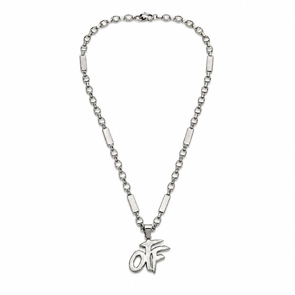 925 Zilveren schakel ketting met OFF hanger Totaal 37.7gram, ., Ophalen of Verzenden, ., Zilver