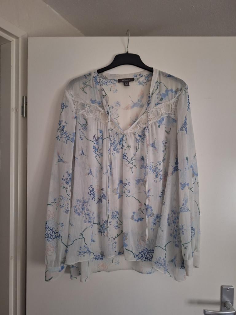Wit met blauwe tuniek Primark maat 46, Primark, Wit, Maat 46/48 (XL) of groter, Ophalen of Verzenden