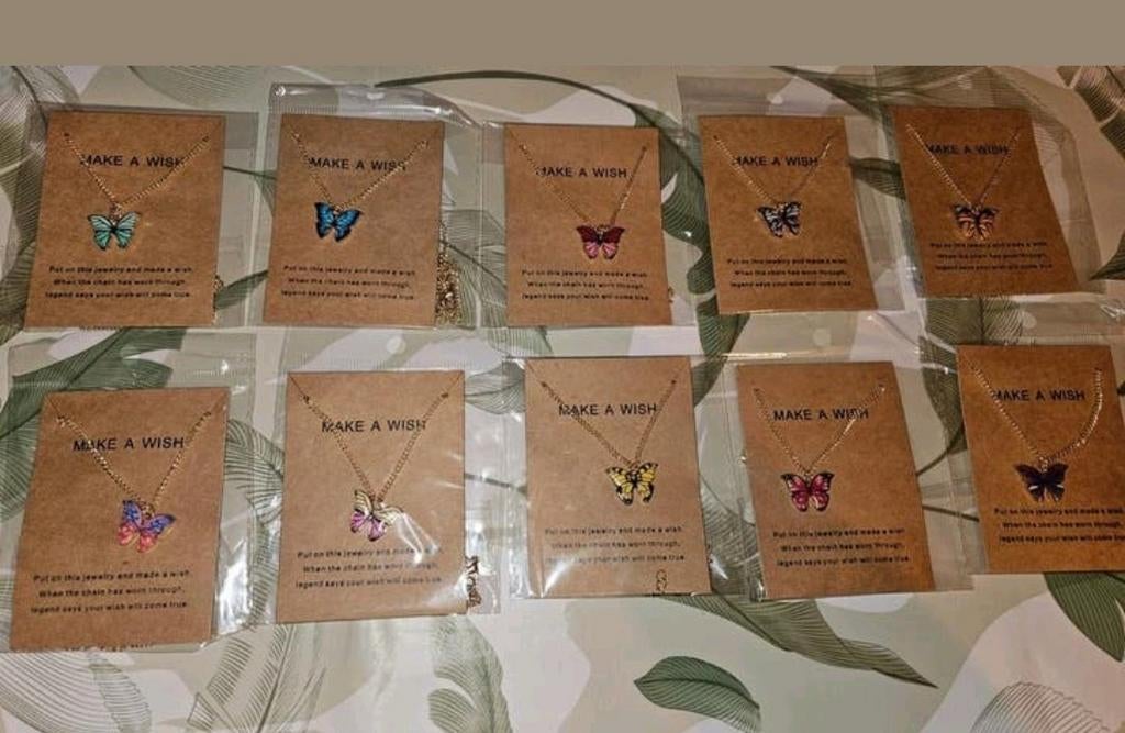 Make a Wish Vlinder Ketting - Diverse Kleuren, Overige kleuren, Nieuw, Ophalen of Verzenden, Overige materialen