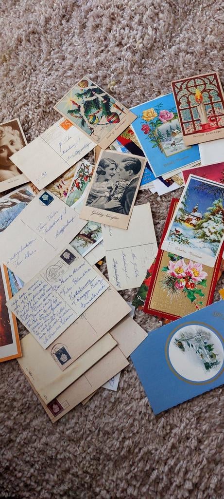 Partij oude ansichtkaarten Kerst/Nieuwjaar, Ophalen of Verzenden