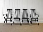 4 x vintage retro mid century Ercol spijlenstoelen design, Ophalen, Gebruikt, Bruin, Vier