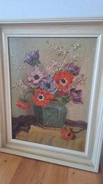 Mooi schilderij met bloemen in vaas, geen schade, Ophalen of Verzenden