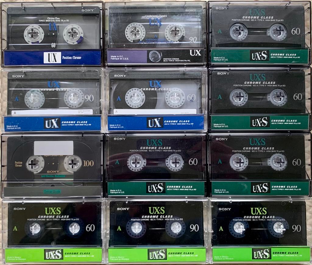 Ongebruikt 12x SONY UX UX-S 60 90 100 cassettebandjes UXS, 2 t/m 25 bandjes, Ophalen of Verzenden, Zo goed als nieuw, Sony