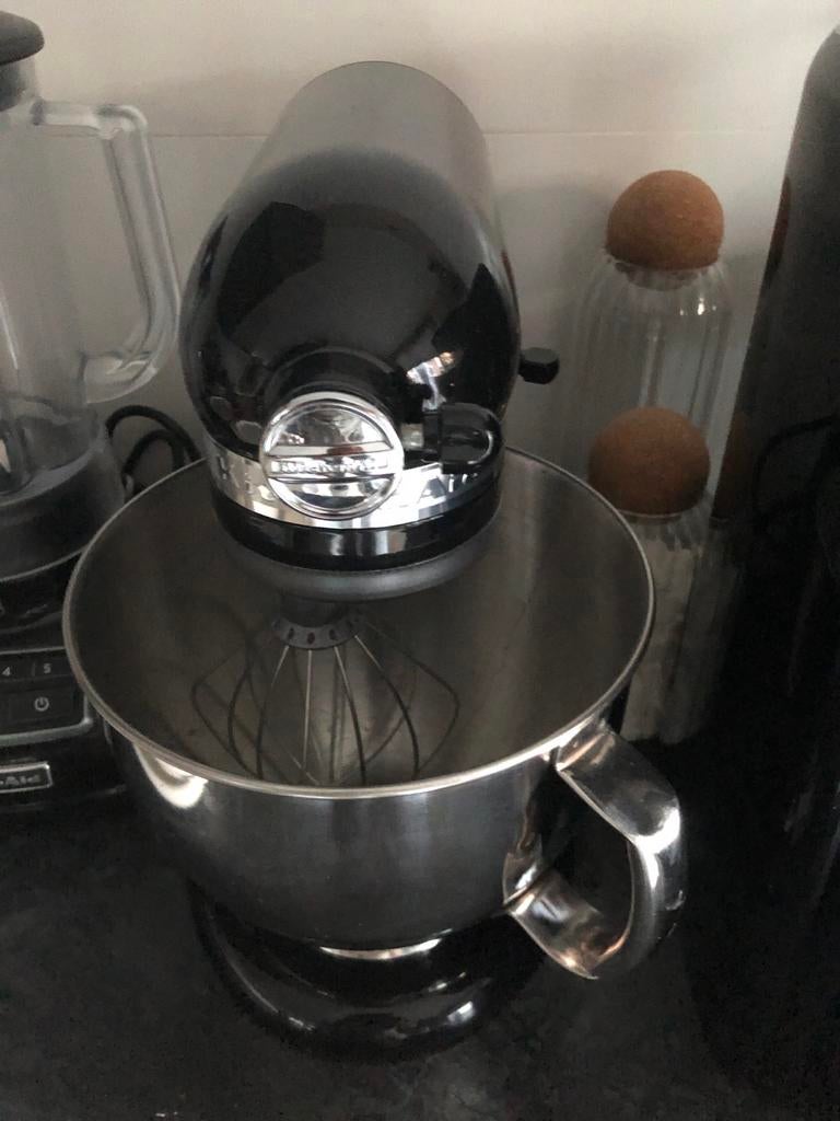 KitchenAid Artisan Keukenmixer - Zwart, 4 liter of meer, Ophalen of Verzenden, Gebruikt, 3 snelheden of meer