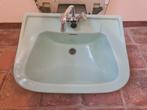 Vintage mintgroene SPHINX wastafel, Huis en Inrichting, Badkamer | Badkamermeubels, Ophalen, Gebruikt, 50 tot 100 cm, Minder dan 100 cm