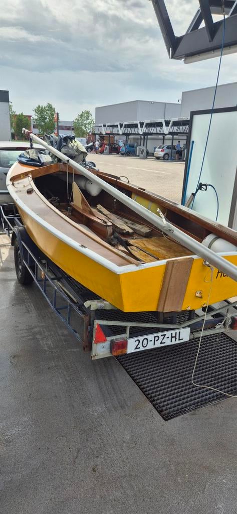 Leuk zeilbootje inclusief mast, zeil en trailer!, Ophalen, Gebruikt, Overige typen, Minder dan 15 m²