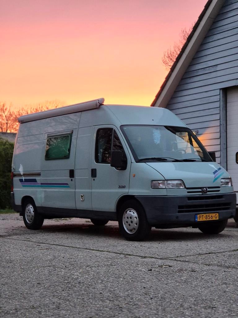 Peugeot Boxer camper 2.5 TD 1999 mintgroen, Overige merken, Particulier, 2000 kg en meer, Tot en met 2