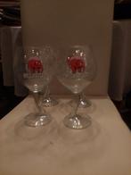 Set van 4 Delirium Tremens bierglazen met roze olifant, Ophalen of Verzenden, Zo goed als nieuw, Glas of Glazen, Overige merken