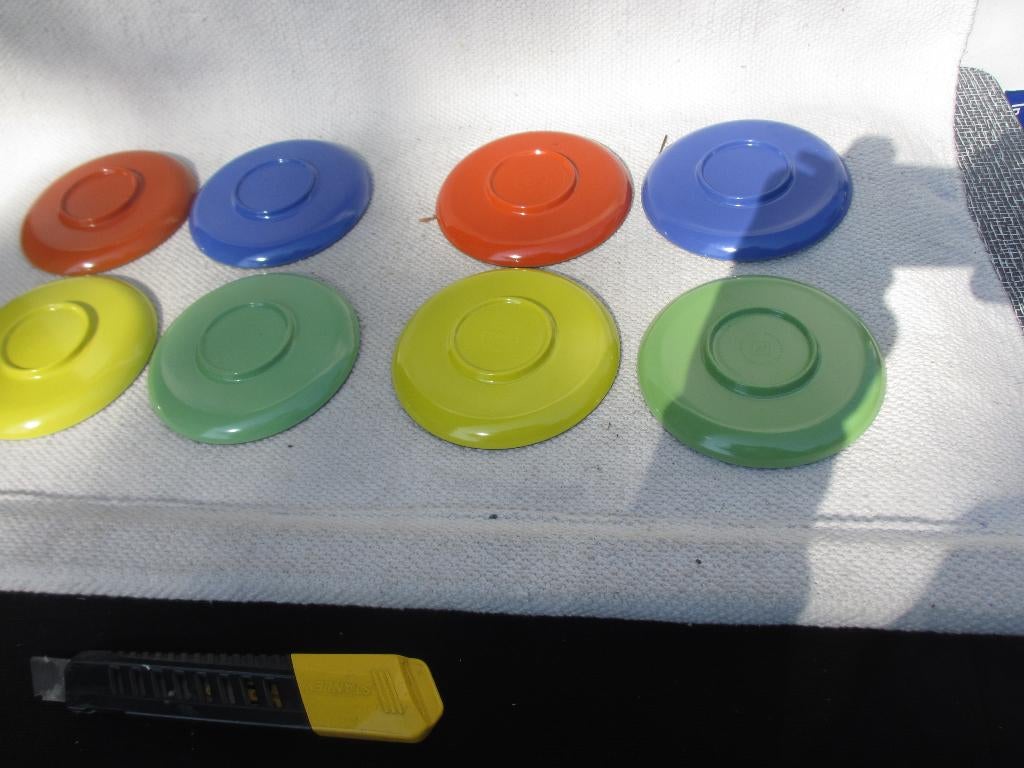 Design NESPRESSO 4 stuks Barista glazen /Schoteltjes, Ophalen of Verzenden, Zo goed als nieuw, Meerkleurig, Overige merken