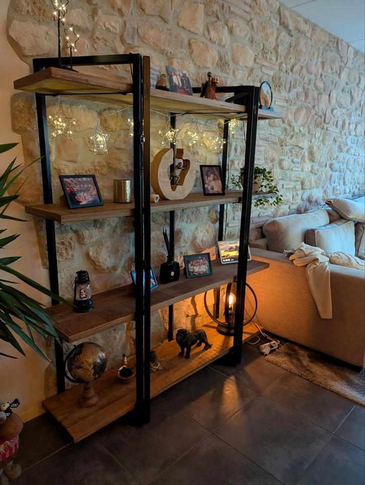 Industriële open kast! 1 jaar jong, De Bommel collectie, Huis en Inrichting, Kasten | Boekenkasten, Zo goed als nieuw, 150 tot 200 cm