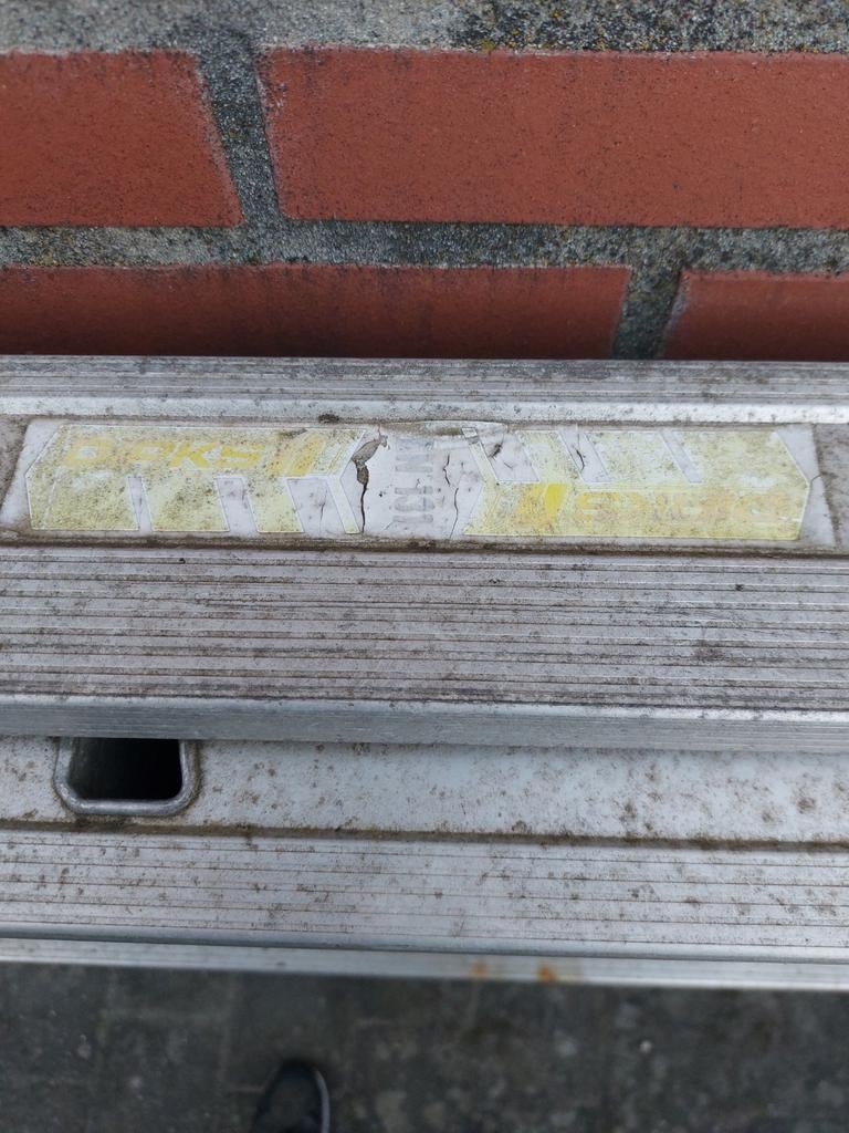 Dirks brandweer optrekladder 2x16 sporten 8,35m, Gebruikt, Ophalen of Verzenden, Ladder, Opvouwbaar of Inschuifbaar