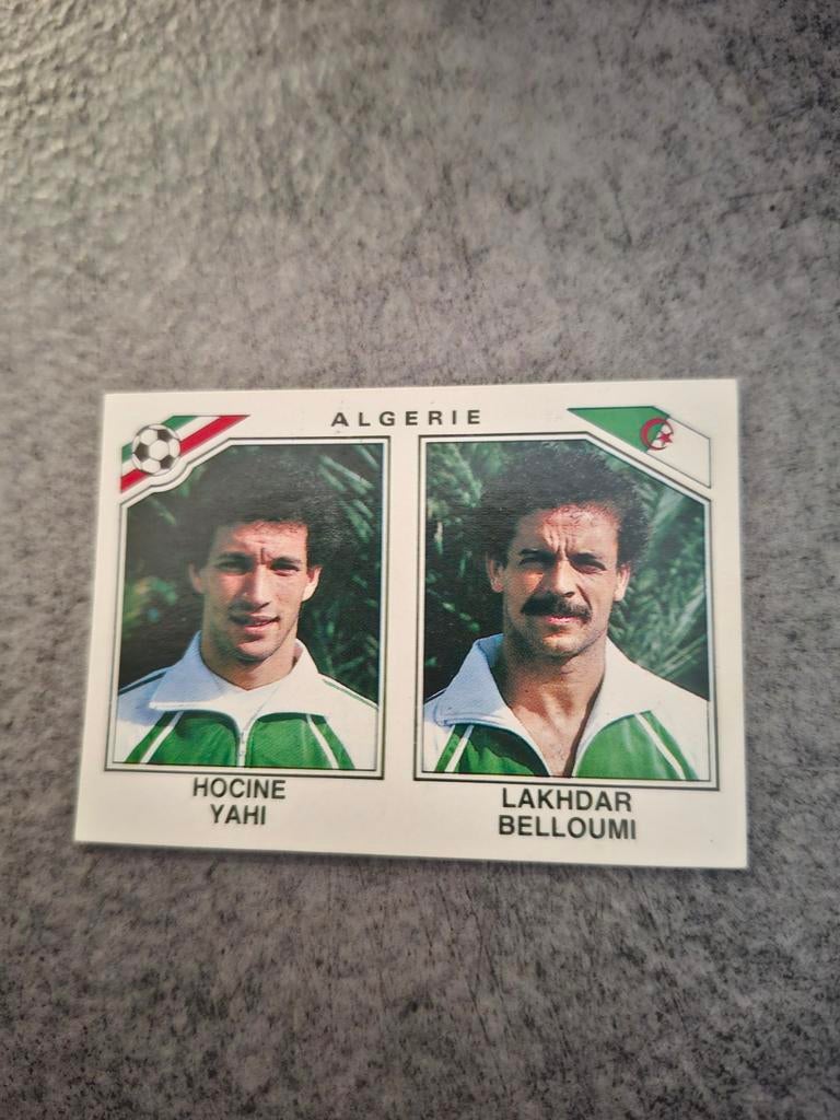 Panjni sticker WK 86 Mexico. Spelers Yahi/Belloumi Algerije., Verzenden, Zo goed als nieuw, Sticker