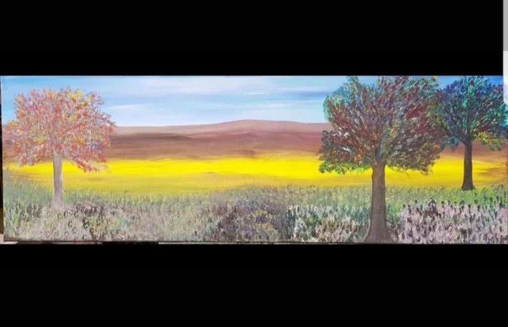 Schilderij SAVANNE en MAGIC FOREST 120x40, origineel, Huis en Inrichting, Woonaccessoires | Schilderijen, Tekeningen en Foto's