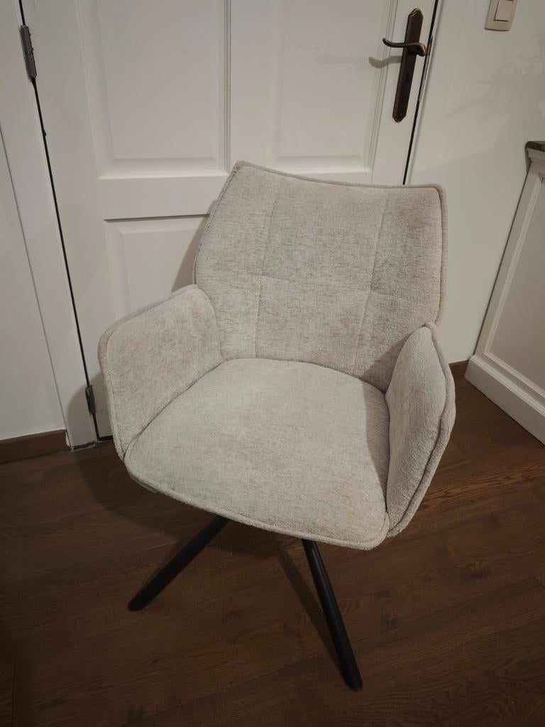 6 x Stoffen kuipstoelen beige champagne kleur, Huis en Inrichting, Stoelen, Ophalen, Zo goed als nieuw, Overige kleuren, Vijf, Zes of meer stoelen