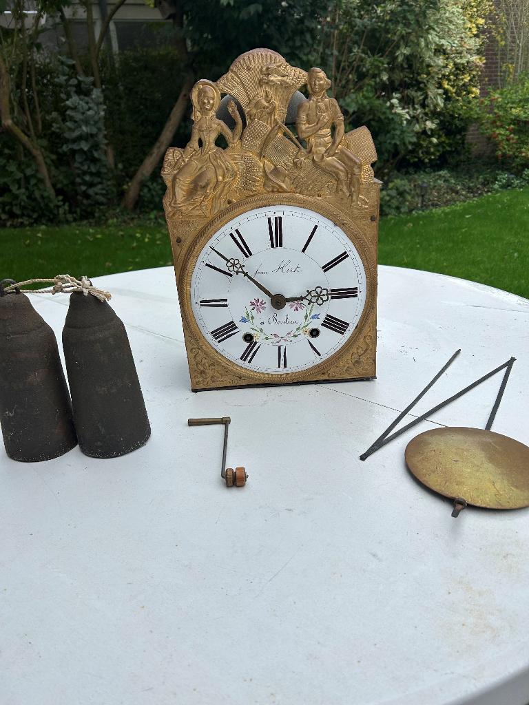 Comtoise spillegang met vouwslinger compleet ca 1850 'vuil', Antiek en Kunst, Ophalen of Verzenden
