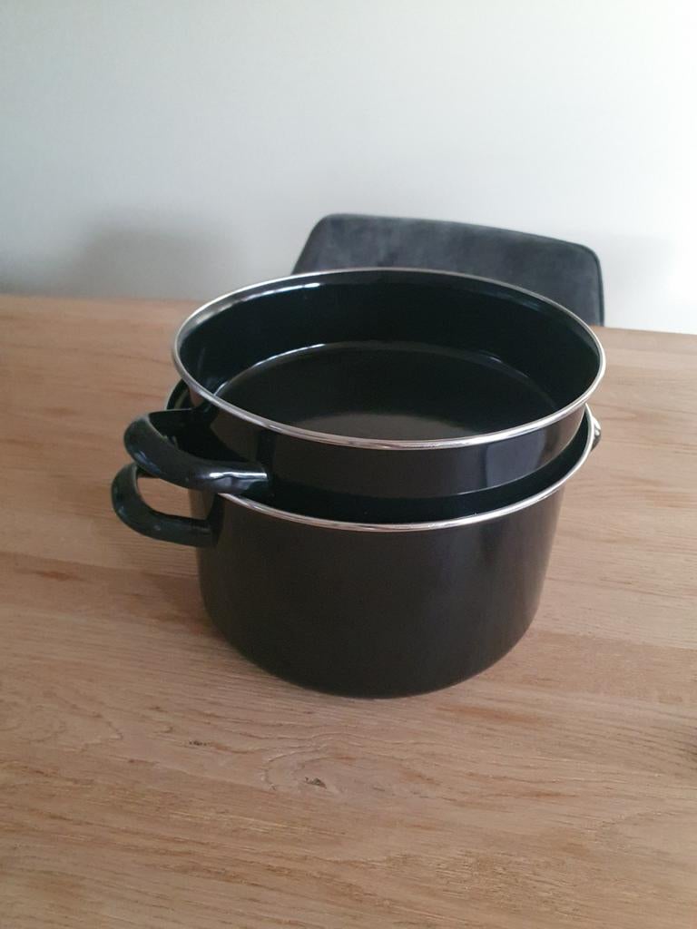 Mosselpan met deksel zwart gratis, Ophalen, Gietijzer