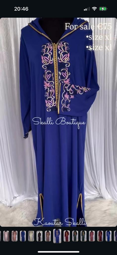 Jelaba koningsblauw xl met roze details, Kleding | Dames, Gelegenheidskleding, Overige typen, Maat 46/48 (XL) of groter, Ophalen of Verzenden