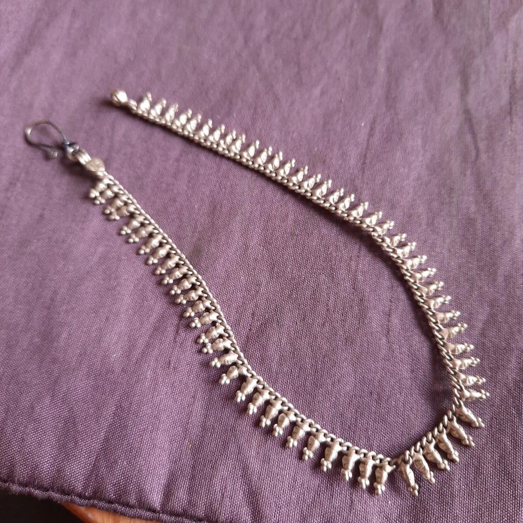 India Tibet Nepal Kashmir: Fraaie Gemerkte Enkelarmband, Verzenden, Zilver, Overige materialen