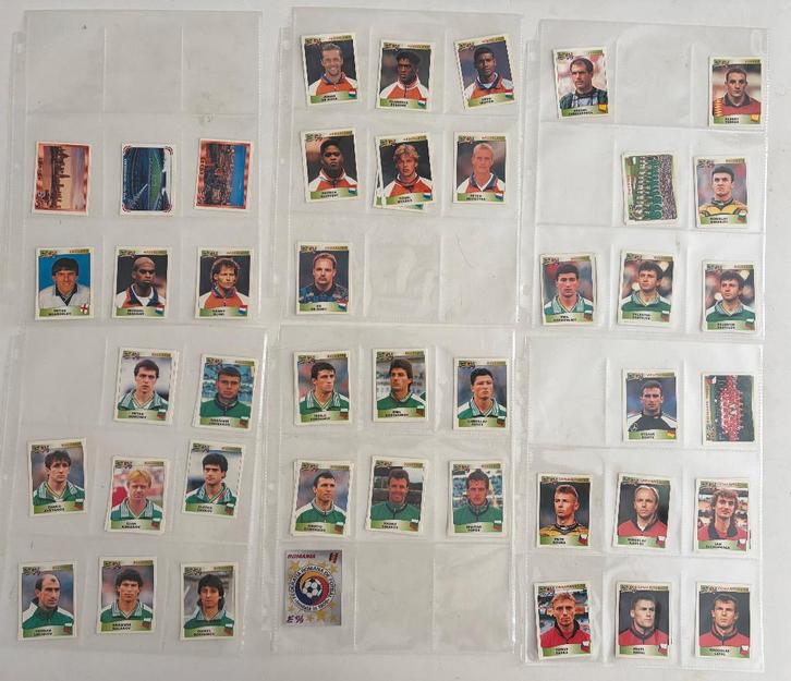 Panini Euro 96: 180 stuks incl dubbele (zwarte achterkant), Verzamelen, Sportartikelen en Voetbal, Zo goed als nieuw, Poster, Plaatje of Sticker