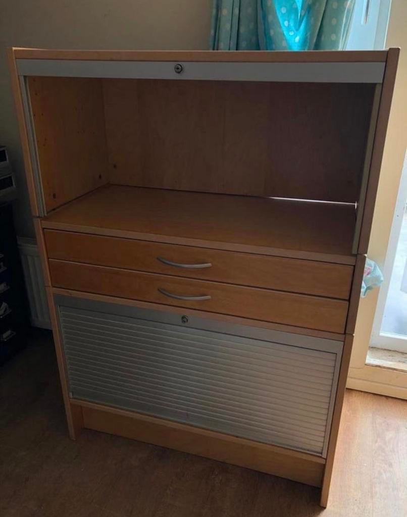 archiefkast met rolluiken en lades, Huis en Inrichting, Kasten | Roldeurkasten en Archiefkasten, Ophalen, Gebruikt, 100 tot 150 cm