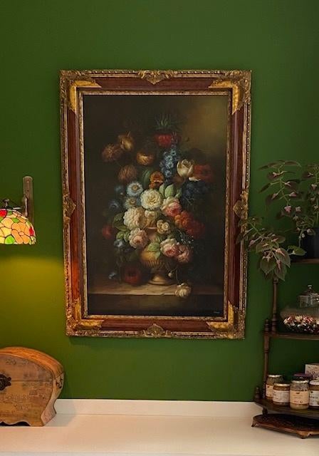 Stilleven Olieverf schilderij, Huis en Inrichting, Ophalen, Oorspronkelijke maker, Zo goed als nieuw, Schilderij
