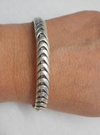 Zilveren massieve vintage set spang + klem armband nr.5000, Verzenden, Zo goed als nieuw, Zilver, Zilver