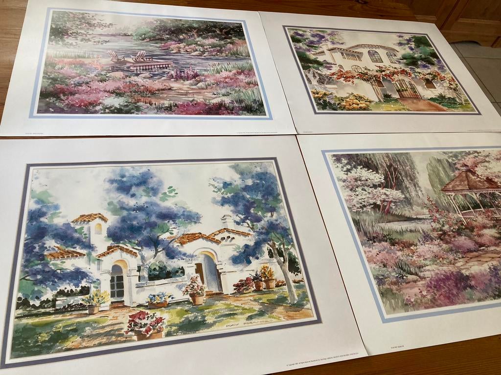 Set van 5 Kay Frances aquarel prints., Antiek en Kunst, Ophalen of Verzenden