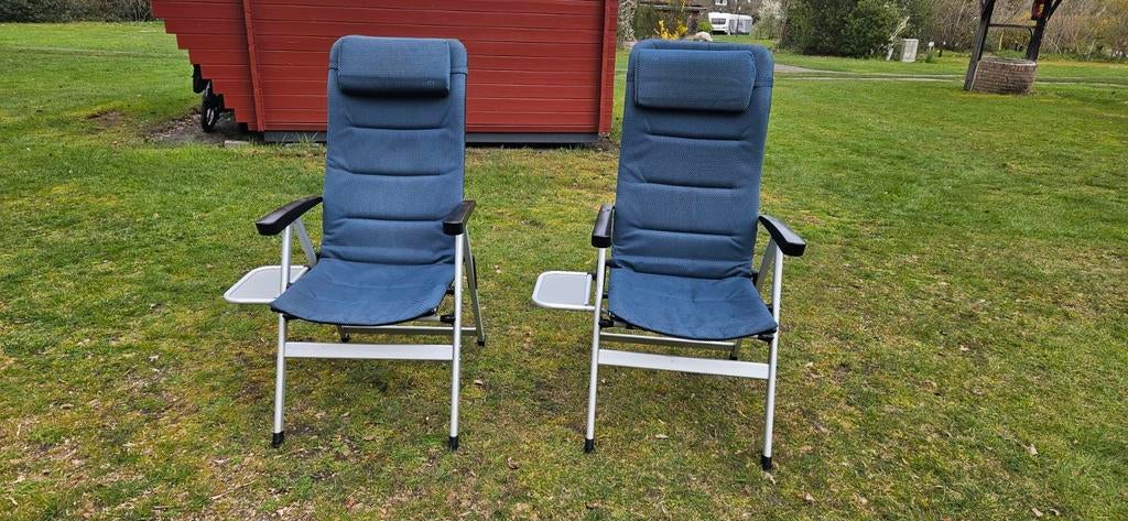 2 ANWB campingstoelen met tafeltje, Caravans en Kamperen, Kampeermeubelen, Ophalen, Campingstoel