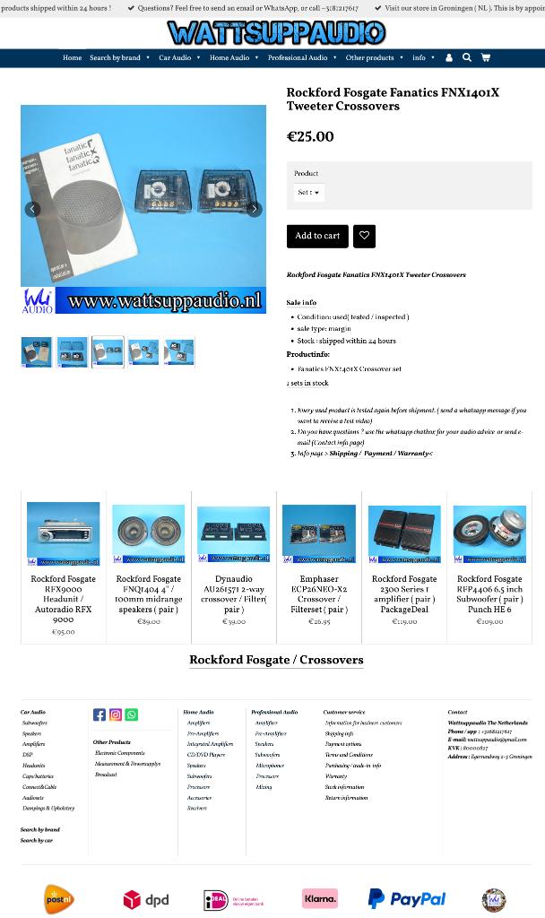 Rockford Fosgate Fanatics FNX1401X Tweeter Crossovers, Gebruikt, ., Ophalen of Verzenden, .