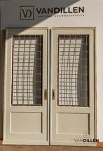 Set oude ensuite schuifdeuren glas in lood met ombouw, Doe-het-zelf en Verbouw, Deuren en Horren, Binnendeur, Ophalen of Verzenden