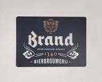 Brand bier brouwerij logo reclamebord van metaal wandbord, Verzamelen, Biermerken, Ophalen of Verzenden, Nieuw, Reclamebord, Plaat of Schild