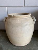 Oude Franse grespot 26 cm gres pot oren aardewerk, Ophalen