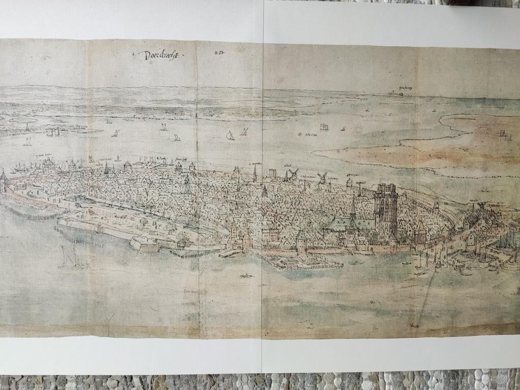 Reproductie landkaart Dordrecht 1664, Ophalen of Verzenden, 75 tot 150 cm, Raamkozijn