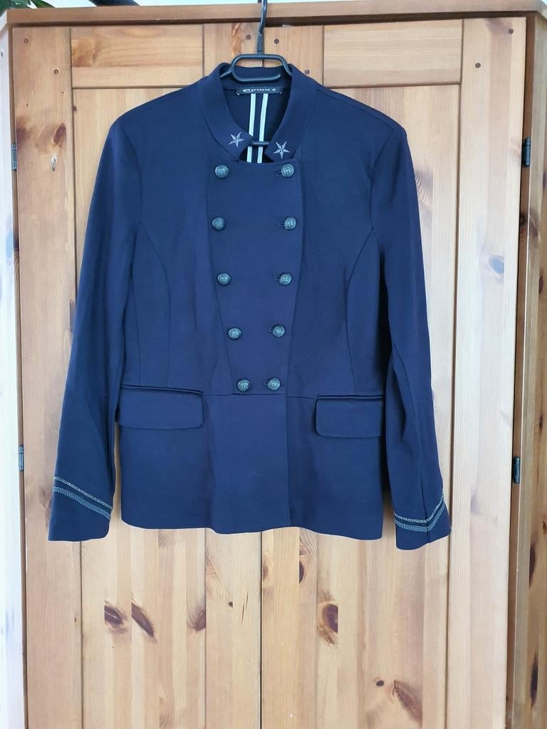 Expresso marineblauwe blazer maat 42 met leuke details, Ophalen of Verzenden