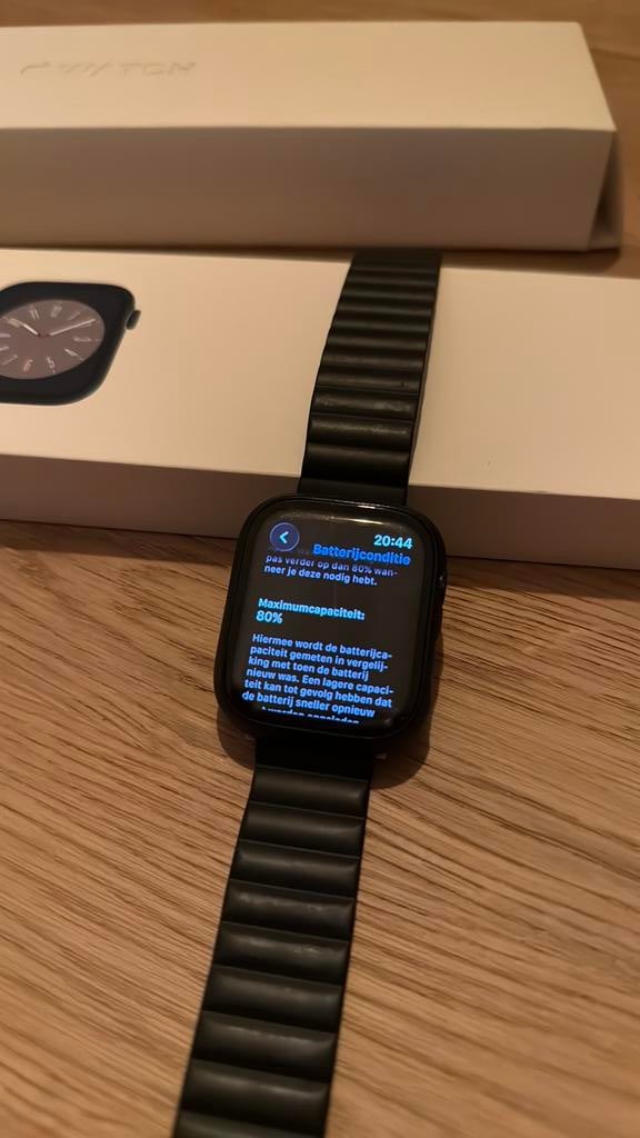 Apple Watch Series 8, Sieraden, Tassen en Uiterlijk, Smartwatches, Zwart, IOS, Ophalen of Verzenden, Zo goed als nieuw