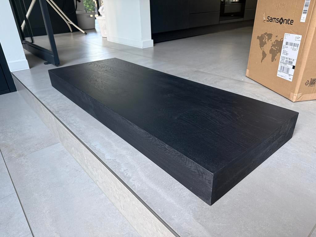 Zwarte houten plank voor onder wastafel, Ophalen, 100 tot 150 cm, Zo goed als nieuw, Minder dan 100 cm